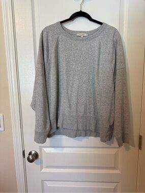 LOFT Light Gray Crewneck Pullover Sweater
